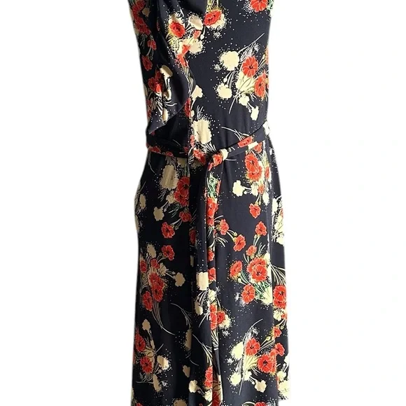 VERONICA WOMANS MIDI SLIP ON DRESS STRETCH RUCHED SLEEVE SZ XS - Picture 3 of 12